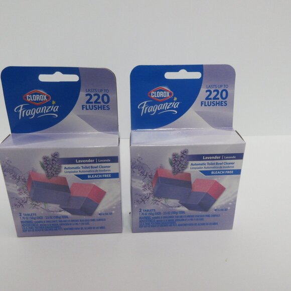 Clorox Automatic Toilet Bowl Cleaner Lavender Bleach Free Up To 220 Flushes (X2) - Picture 1 of 3